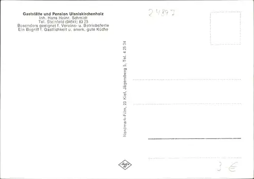 Ak Ulsnis Kirchenholz Schleswig, Gaststätte und Pension Ulsniskirchenholz, Innenansicht