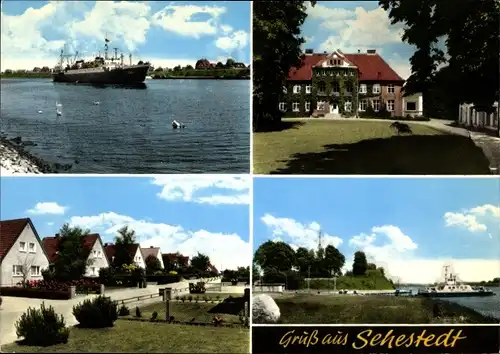 Ak Sehestedt am Nord Ostsee Kanal, Ortsansichten