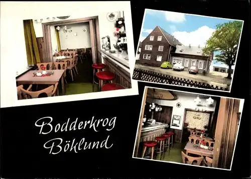 Ak Böklund in Schleswig, Gasthaus Bodderkrog, Innenansicht
