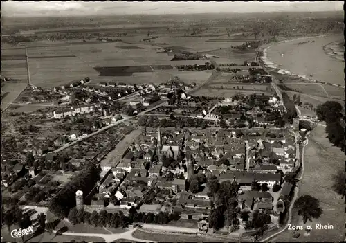 Ak Zons Dormagen Niederrhein, Fliegeraufnahme