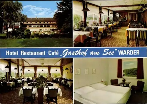 Ak Warder Rohlstorf im Kreis Segeberg, Hotel Restaurant Cafe Gasthof am See, Innen und Außen