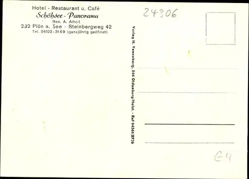 Ak Plön in Holstein, Hotel Schöhsee Panorama, Innenansichten, Steinbergweg 42