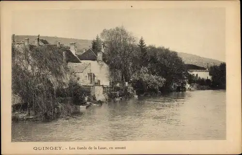 Ak Quingey Doubs, Les Bords de la Loue, en amont