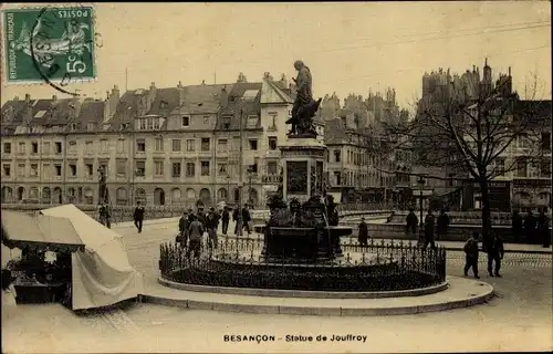 Ak Besançon Doubs, Statue de Jouffroy