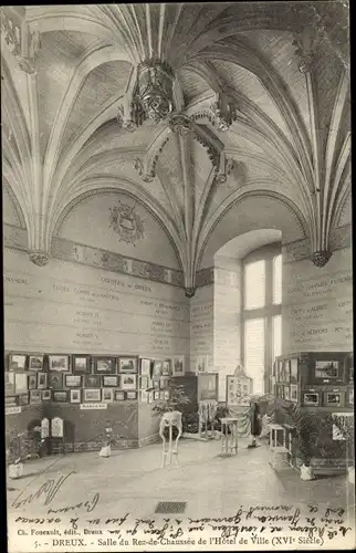 Ak Dreux Eure et Loir, Salle de Rez de Chaussee de l'Hotel de Ville