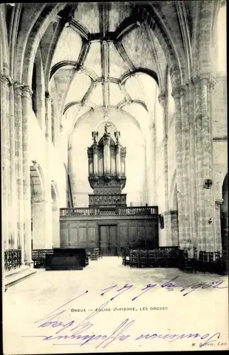 Ak Dreux Eure et Loir, Eglise Saint Pierre, Les Orgues