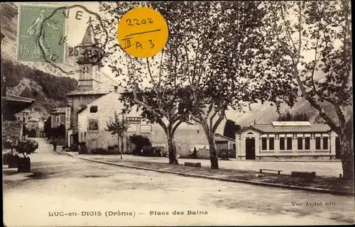 Ak Luc en Diois Drome, Place des Bains