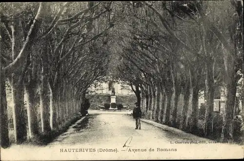 Ak Hauterives Drome, Avenue de Romans