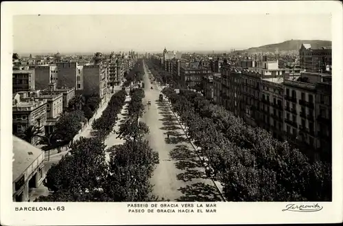 Ak Barcelona Katalonien Spanien, Passeig de Gracia, Paseo de Gracia