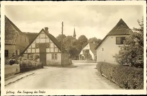 Ak Gelting Landschaft Angeln in Schleswig Holstein, Eingang des Dorfes