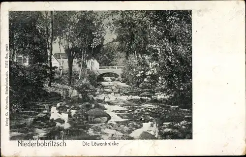 Ak Niederbobritzsch Bobritzsch Hilbersdorf im Erzgebirge, Löwenbrücke