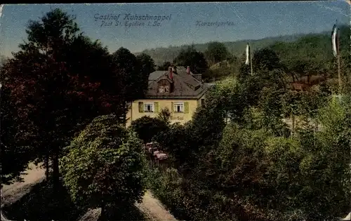 Ak Kuhschnappel Sankt Egidien in Sachsen, Gasthof, Konzertgarten