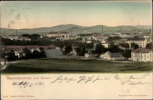 Ak Bischofswerda in Sachsen, Panorama von Süden