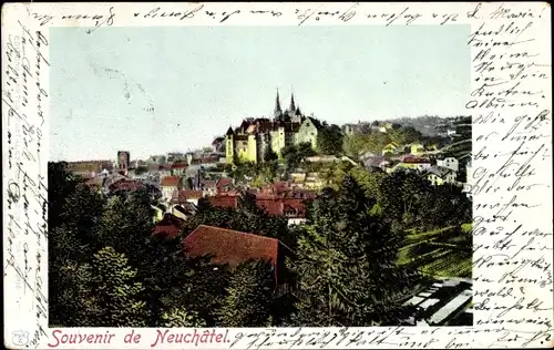 Ak Neuchâtel Kanton Neuenburg, Gesamtansicht