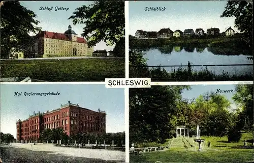 Ak Schleswig an der Schlei, Schloss Gottorp, Schleiblick, Neuwerk, Regierungsgebäude