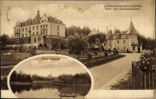Ak Johannisbad Schmeckwitz Oberlausitz, Handricksteich, Moor und Eisenschwefelbad