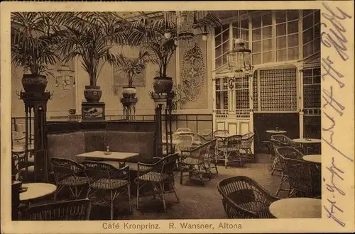 Ak Hamburg Altona, Cafe Kronprinz, Innenansicht