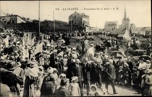 Ak La Clarte Cotes d'Armor, Procession du 15 aout