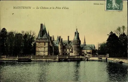 Ak Maintenon Eure et Loir, Chateau, Piece d'Eau