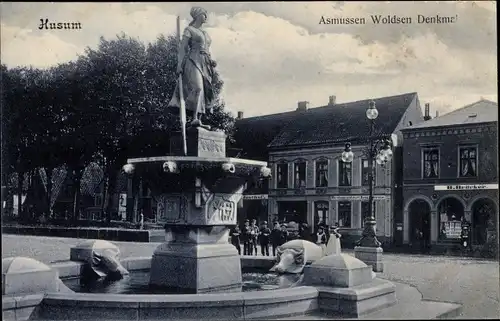 Ak Husum in Nordfriesland, Asmussen Woldsen Denkmal