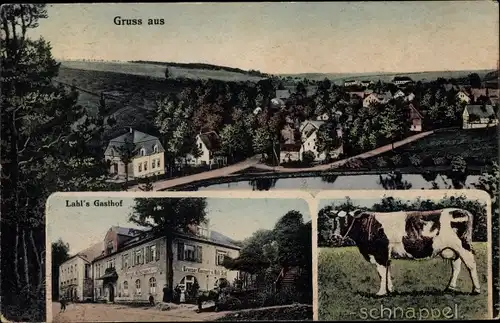 Ak Kuhschnappel Sankt Egidien in Sachsen, Lahls Gasthof, Panorama