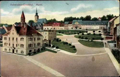 Ak Hohenstein Ernstthal in Sachsen, Markt