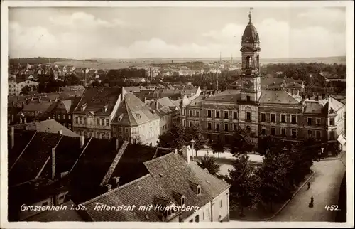 Ak Großenhain Sachsen, Teilansicht mit Kupferberg, Rathaus