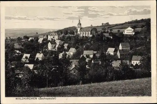 Ak Waldkirchen Grünhainichen im Erzgebirge Sachsen, Blick auf den Ort