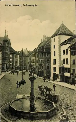 Ak Schaffhausen am Rhein Schweiz, Frohnwaagplatz