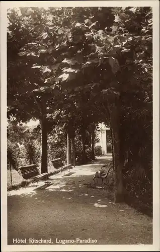 Ak Lugano Kanton Tessin Schweiz, Hotel Ritschard, Paradiso
