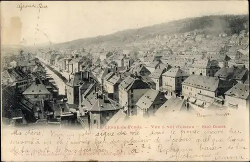 Ak La Chaux de Fonds Kanton Neuenburg, Ortsübersicht