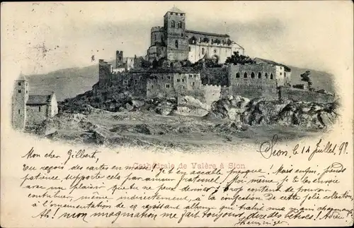 Ak Sion Sitten Kanton Wallis, Basilika von Valeria, Cathedrale de Valère