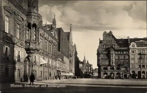 Ak Malmö Schweden, Stortorget och Södergatan