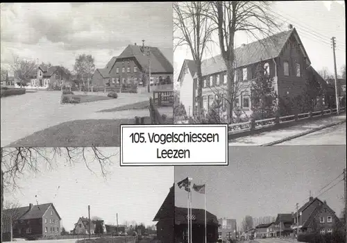 Ak Leezen Schleswig Holstein, 105. Vogelschiessen, Straßenansicht, Dorfpartie