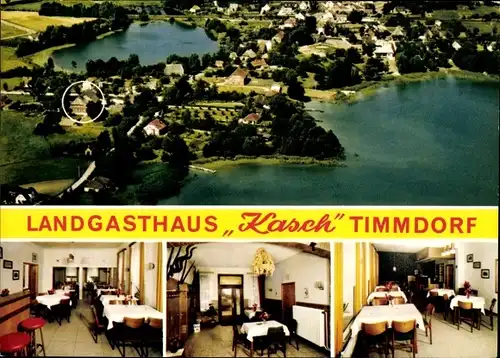 Ak Timmdorf Malente in Ostholstein, Fliegeraufnahme vom Ort, Landgasthaus Kasch