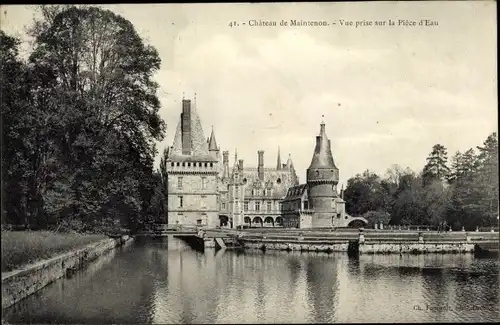 Ak Maintenon Eure et Loir, Chateau, Piece d'Eau