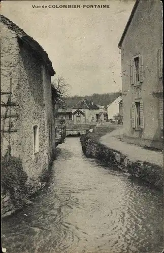 Ak Colombier Fontaine Doubs, Teilansicht, Bach