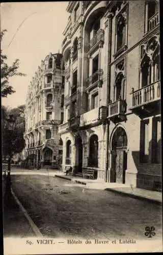Ak Vichy Allier, Hotels du Havre et Lutetia