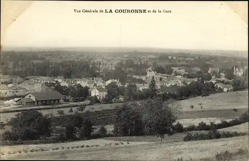 Ak La Couronne Côtes-d’Armor, Vue generale, La Gare