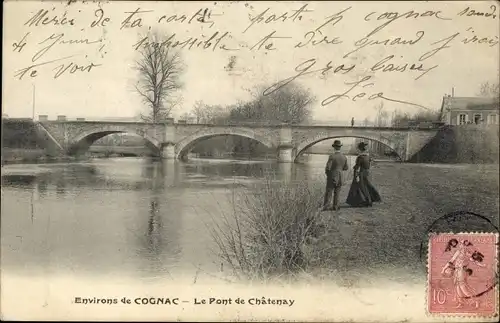 Ak Cognac Charente, Le Pont de Chatenay