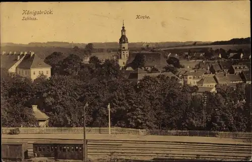 Ak Königsbrück in der Oberlausitz, Kirche, Schloss