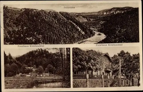 Ak Kirnitzschtal Bad Schandau Sächsische Schweiz, Forsthaus, Panorama