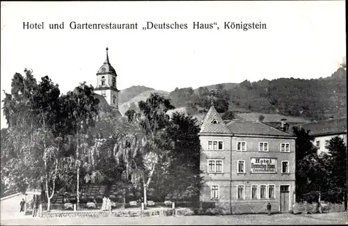 Ak Königstein an der Elbe Sächsische Schweiz, Hotel, Gartenrestaurant Deutsches Haus