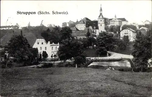 Ak Struppen in Sachsen, Gasthof, Kirche