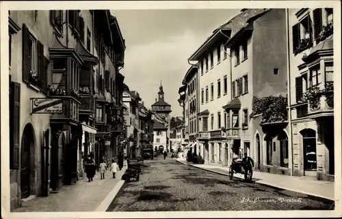 Ak Schaffhausen am Rhein Schweiz, Straßenpartie, Vorstadt