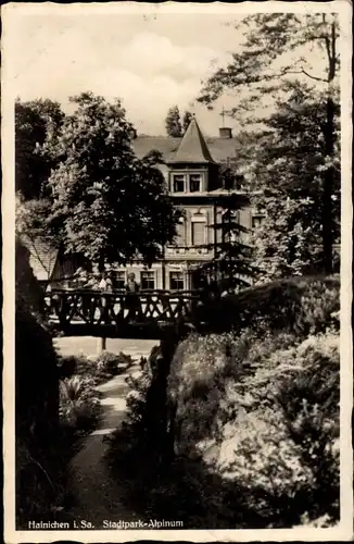Ak Hainichen in Sachsen, Stadtpark Alpinum