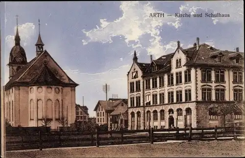 Ak Arth Kanton Schwyz, Kirche und Schulhaus