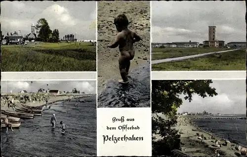 Ak Pelzerhaken Neustadt in Holstein, Blick auf den Strand