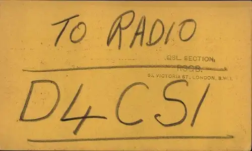 QSL Karte Belfast Nordirland, F A Robb, BRS515 to D4CS1, Amateurfunk