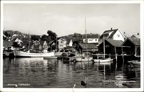 Ak Fjällbacka Schweden, Hamnen